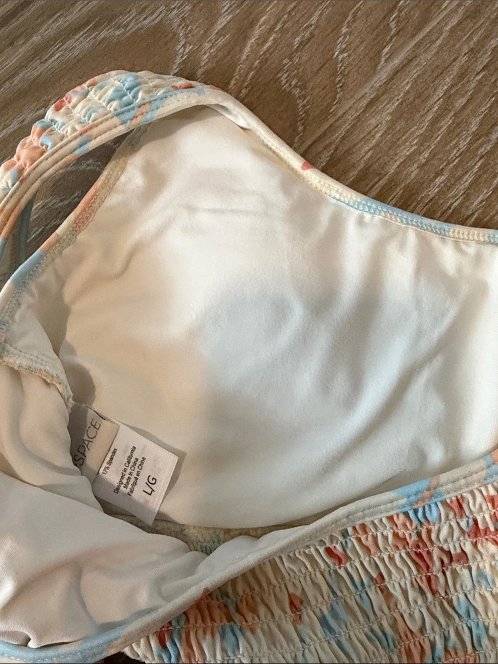 L*Space Smocked Flower Print Bikini Set Size Large Anthropologie